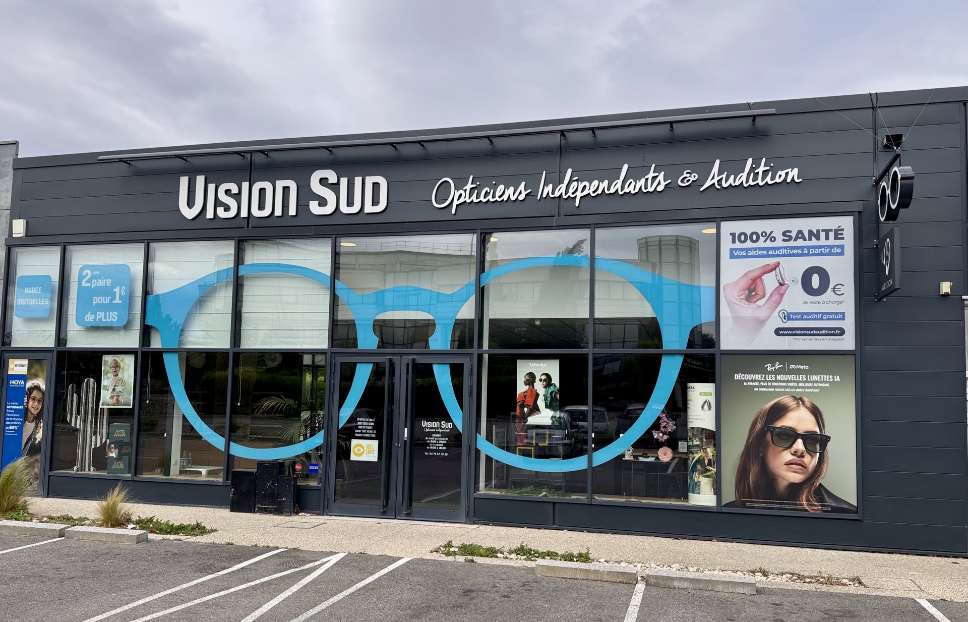 Façade du cabinet Vision Sud Audition à Valence — Opticiens Indépendants & Audition, 472 Avenue Victor Hugo